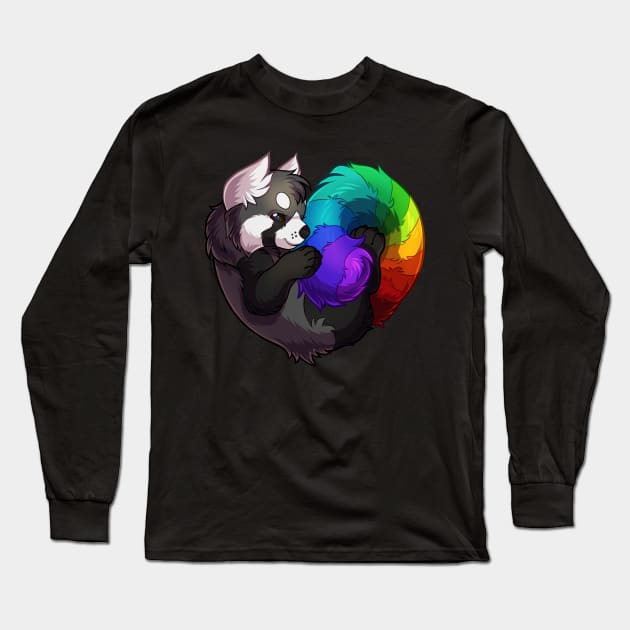 Rainbow Panda Long Sleeve T-Shirt by KaceyMeg